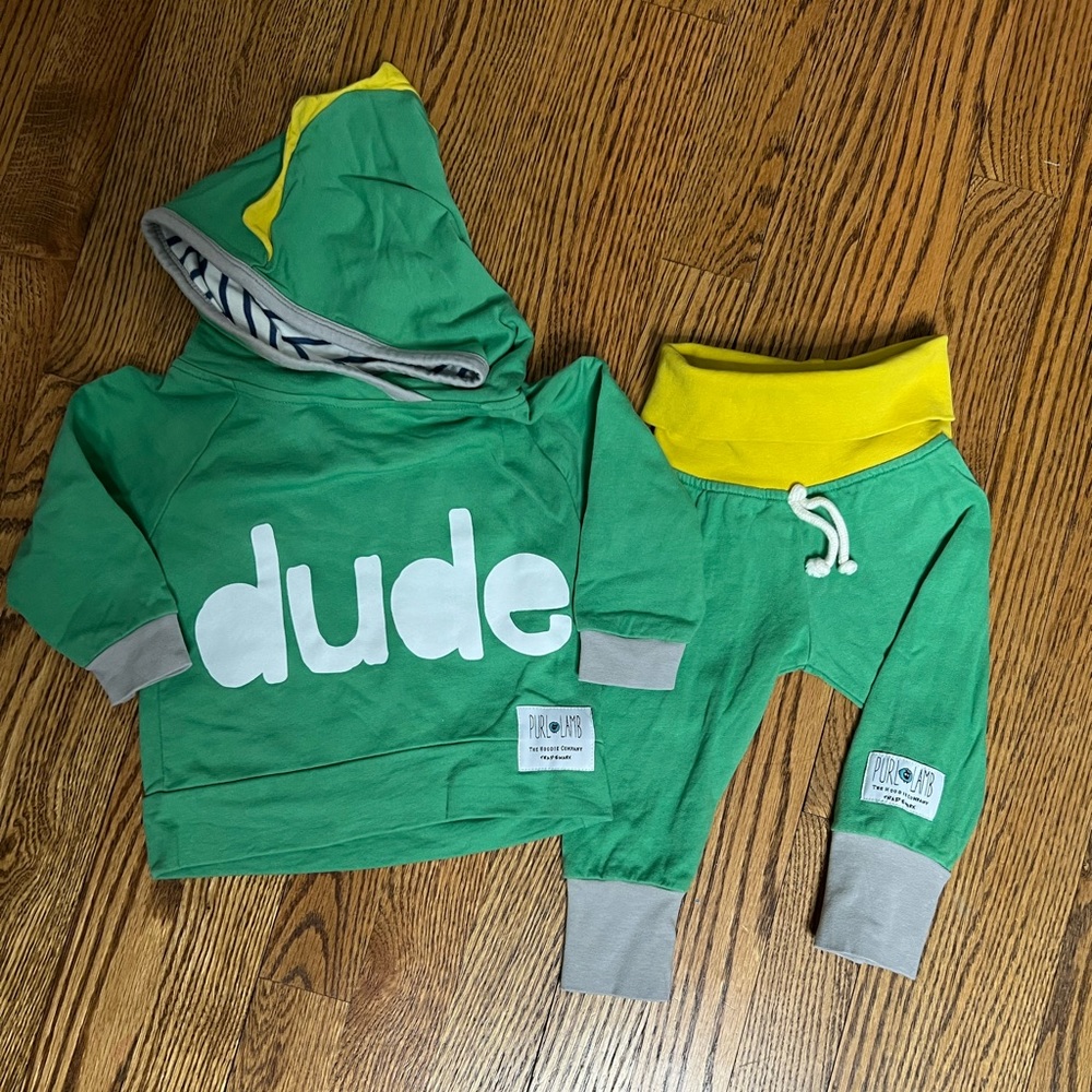 Purl Lamb Adorable “Dude” Baby Boy Set 6-12m